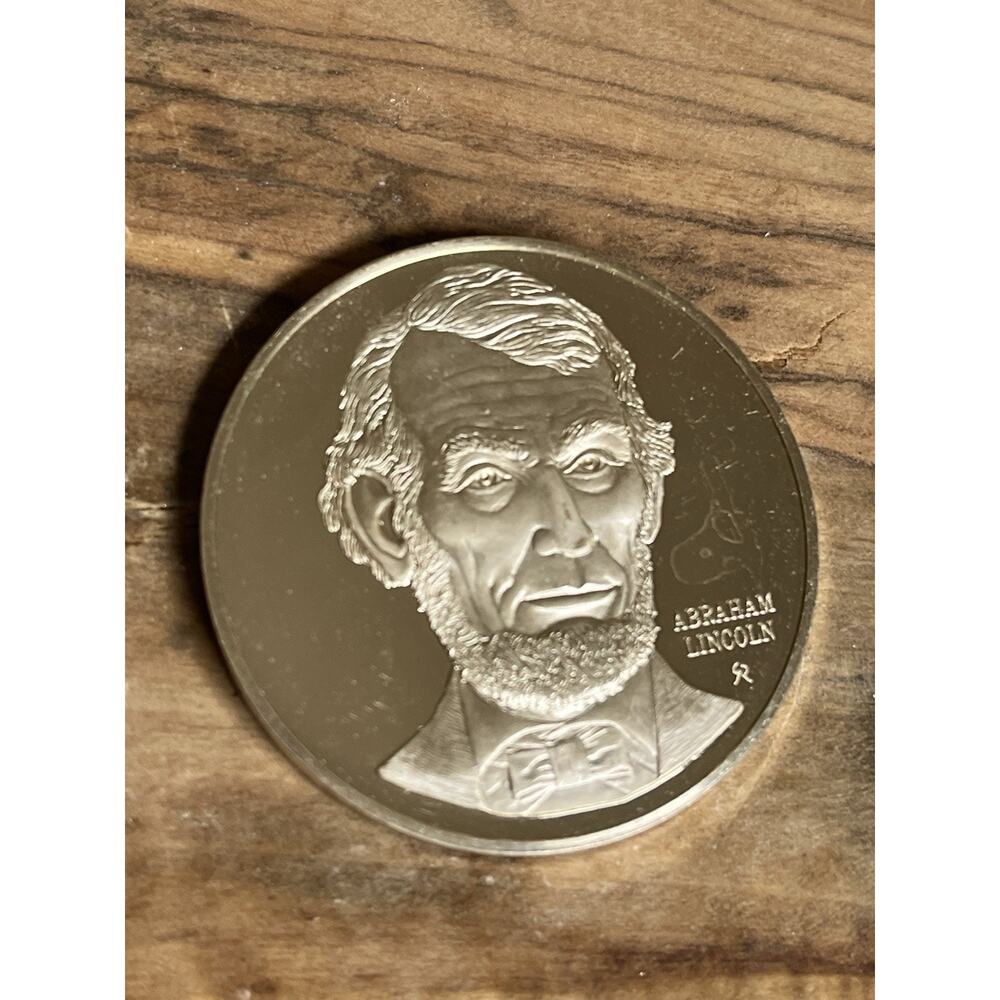 Abraham Lincoln Sterling Silver Medal Coin Official 1972 Franklin Mint 1oz .925